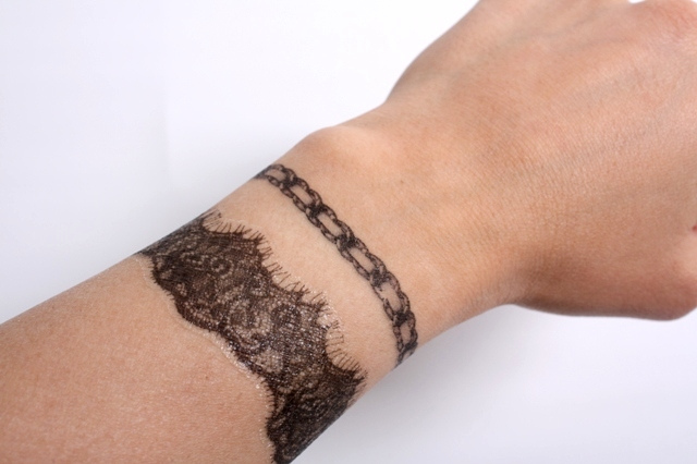  skin tattoo .. The first chain bracelet is by Chanel and the second one, 
